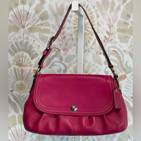 Coach Fuchsia/Red Leather Shopper Tote Coach