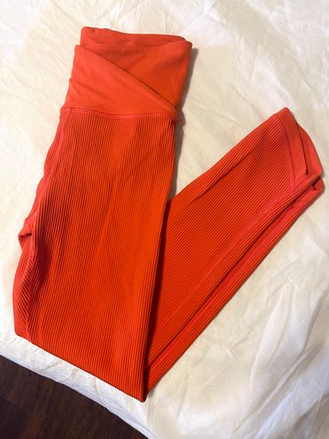 Athleta Elation Crossover Rib 7/8 Tight Orange - $55 (43% Off Retail) -  From kimberlyn