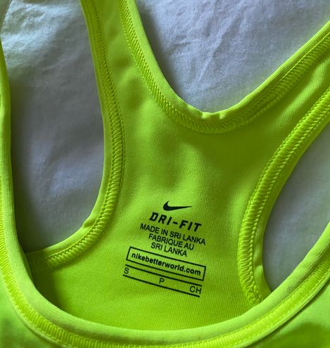 Nike Neon Yellow Sports Bra & Shorts Dri-Fit Set - $50 (61% Off