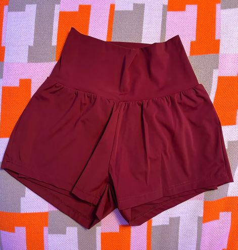 Halara Super High Waisted Back Pocket & Side Hidden Pocket 2-in-1 Yoga  Shorts 2.5 Red Size XS - $25 (16% Off Retail) - From Landry