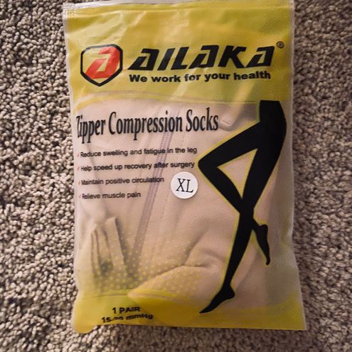 Zipper Compression Socks Medical,15-20 mmHg Knee High Compression