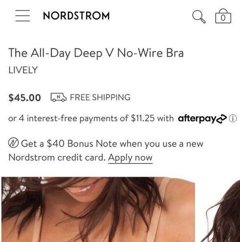 Lively All Day Deep V No Wire Bra 34C Toasted Almond Color Tan Size 34 C -  $25 (44% Off Retail) - From Donna