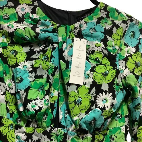 ZARA DRAPED FLORAL GREEN BODYSUIT LONG SLEEVES SIZE M Size M - $26 - From  Clintonia
