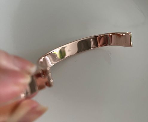 LOUIS VUITTON Brass Monogram Nanogram Cuff S Pink Gold 1272407