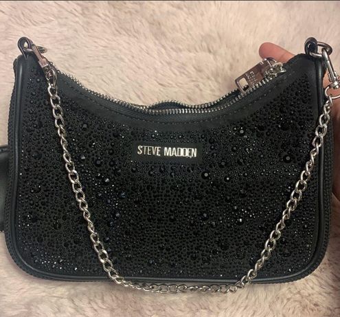 Steve Madden, Bags, Steve Madden Black With Rhinestone Crossbody Bag  Brand New