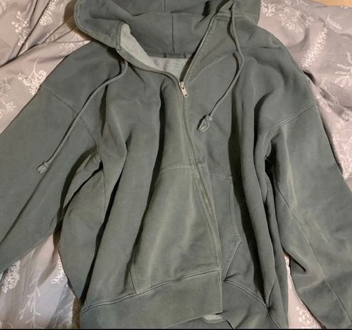 Brandy Melville green christy zip up hoodie - $38 - From alyssa