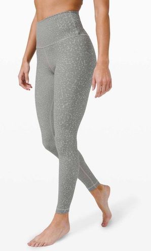 lululemon Luminesce Splatter Ice Grey Black High Rise Align Pant II 25 Size  8