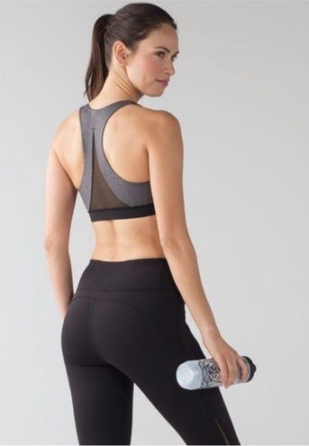 Lululemon Invigorate Racerback Bra Luxtreme Mesh Heathered Black