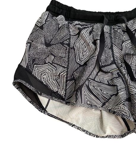 LULULEMON Speed Short in Dottie Tribe White Black / Black