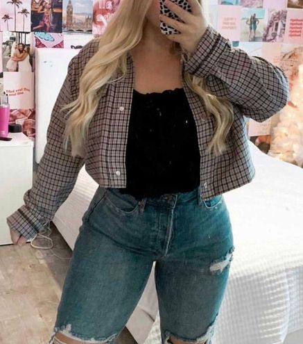 Wild Fable Cropped Flannel Jacket 