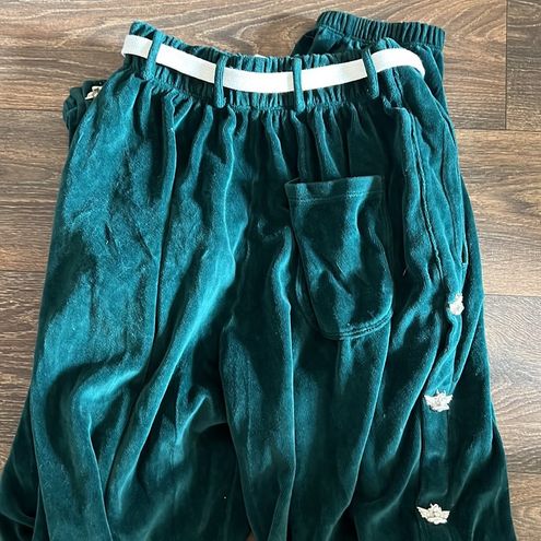 Green Oh Snap Velour Pants