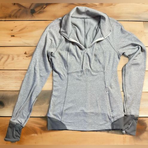 Lululemon Quarter Zip Performance Stretch Pullover Womens Dark Grey Thumb  Holes Size undefined - $25 - From Jessica