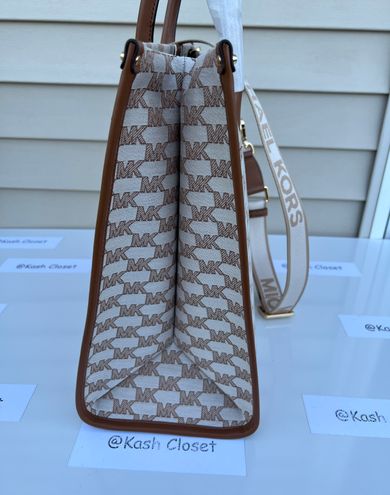 Michael Kors MK Mirella Large Striped Logo Jacquard Tote Bag - Luggage  Multi Brown - $199 (64% Off Retail) New With Tags - From Kash