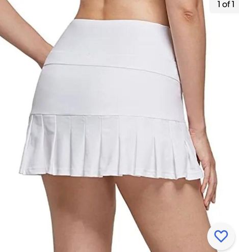 Baleaf Women's High Waisted Tennis Skirt Golf Skorts Pleated Athletic Skirts  Cute 4 Pockets Running Sports White Size L - $19 New With Tags - From jello