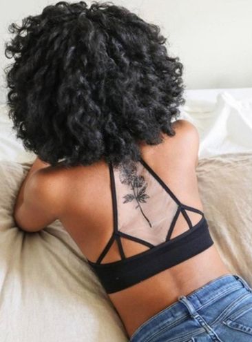 Black Flower Bloom Tattoo Mesh Bralette – Wild Luxe Boutique