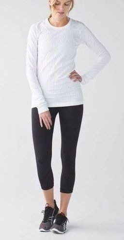 Lululemon Run Inspire Crop II Block-It Pocket Leggings Women Size