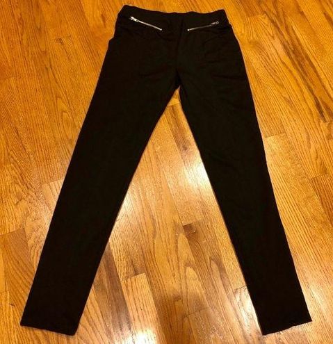 Ambiance black leggings pants with gold faux zippers size Small - $10 -  From Matina