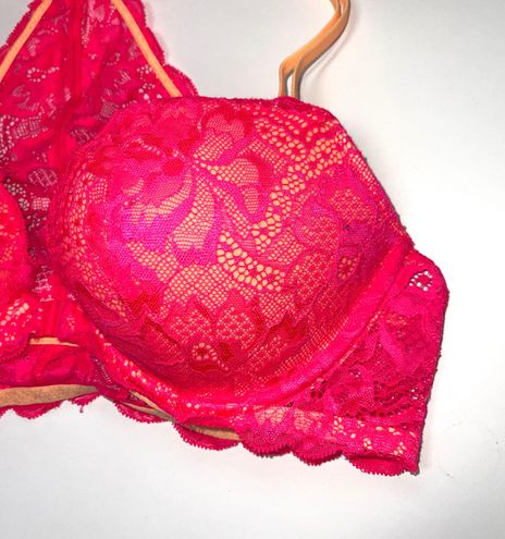 PINK - Victoria's Secret Date Night Racerback Push-up Bra in Hot