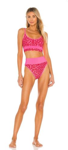 beach riot pink leopard swim