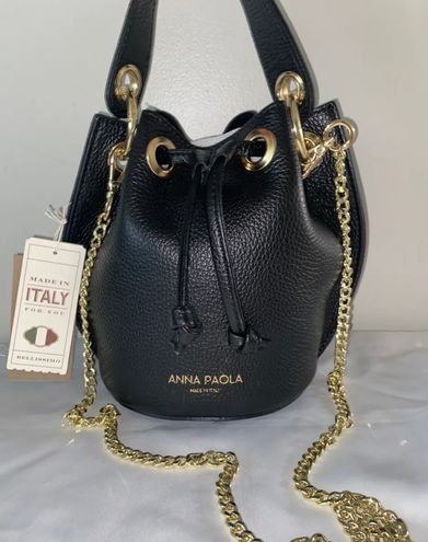 anna paola, Bags, Black Chain Bucket Bag