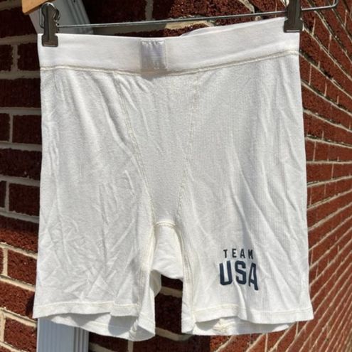 Skims Official Team USA Olympic Collection Cream Boyfriend Boxer Shorts  Medium