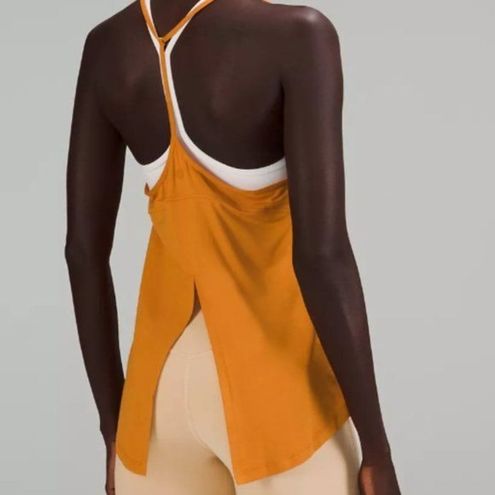 Lululemon Modal-Silk Yoga Tank Top 8 Autumn Orange - $42 New