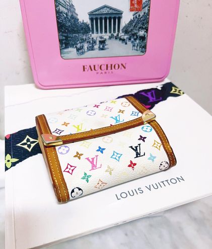 Louis Vuitton White Monogram Multicolor Blanc Elise Snap Compact