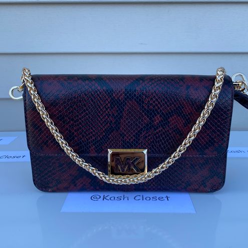 Michael Kors Sonia Leather Medium Gold Chain Shoulder Bag Crossbody Merlot