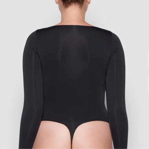 SKIMS long sleeve scoop neck essential body suite soot size 4X/5X - $45 -  From Cutie