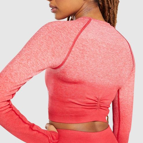 Crop Top Gymshark Portugal - Gymshark Adapt Ombre Seamless Long Sleeve  Mulher Laranja Rosa - Roupa Gymshark Comprar Online