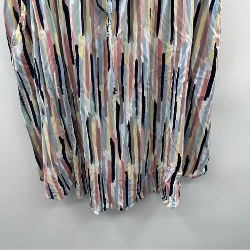 Torrid Mini Challis Pastel Abstract Zip Front Sleeveless Shirt
