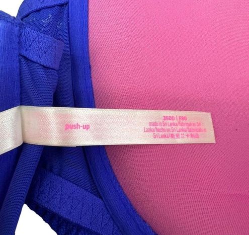 PINK - Victoria's Secret Push Up Bra Periwinkle Lace 36DD Size