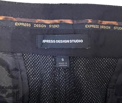EXPRESS Design Studio Womens Flare Leg Pants Size 6 Black