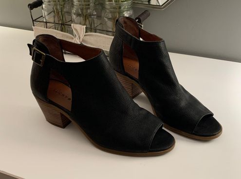 lucky open toe booties
