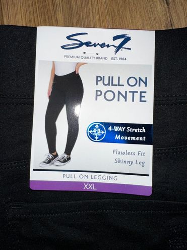 Seven7 Women's Pull On 4-Way Stretch Skinny Fit Ponte Legging