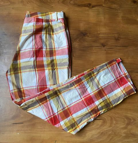 anne klein red plaid pants