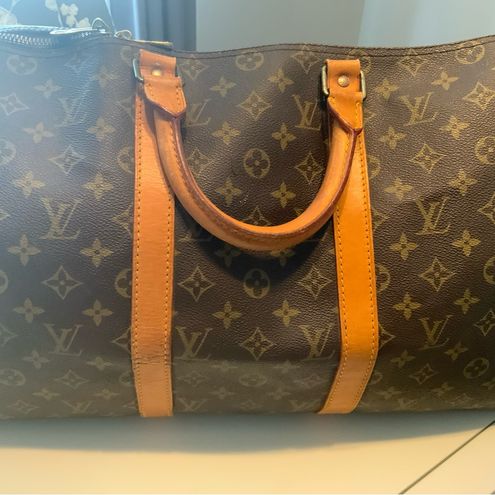 Louis Vuitton Keepall 50 Travel Bag Strap Tag Lock and Key Vintage 852SD -  $699 - From Rebekah