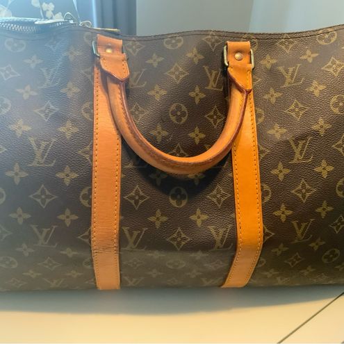 SOLD Louis Vuitton Monogram Keepall 50 Shoulder Strap Luggage Tag – Palm  Beach Vintage