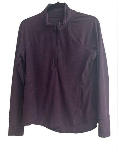 Apana women's plum long sleeve half zip workout Top Size M - $18