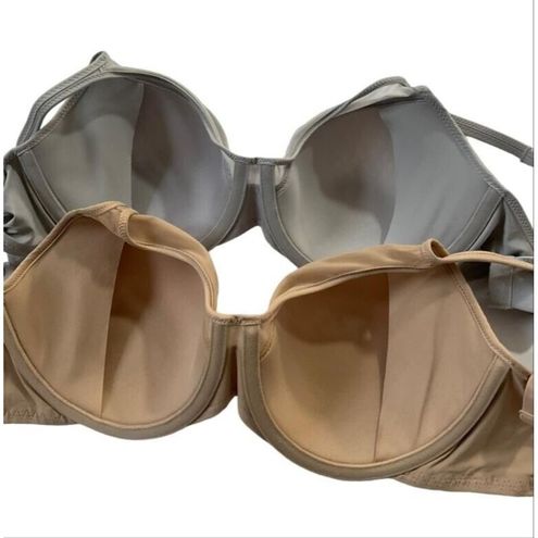 Lot of 2 Bali Women Size 36C Bra Beige Gray Underwired 10B-3p