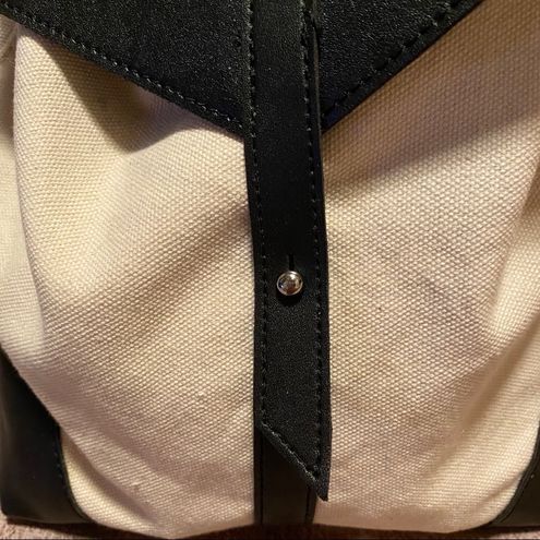 Deux Lux Ivory/Black Canvas/Vegan Leather Backpack - $23 - From