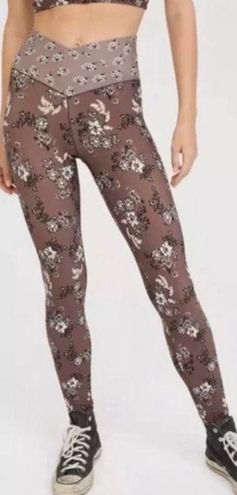 Aerie OFFLINE by High Waisted Brown Relic Crossover Leggings Size M - $25 -  From Itzy