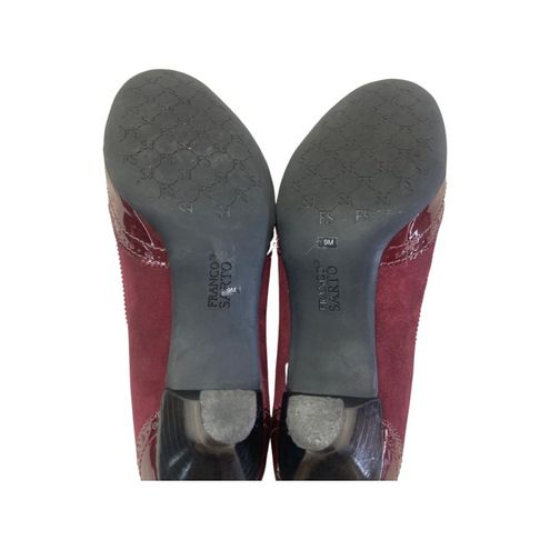 Franco Sarto Burgundy Patent Leather Heeled Loafers Size 9 - $30