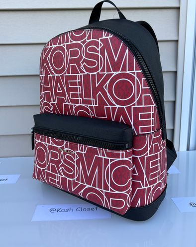 Michael Kors MK Cooper Graphic Logo Backpack- Flame/Black Black - $159 (70%  Off Retail) New With Tags - From Kash