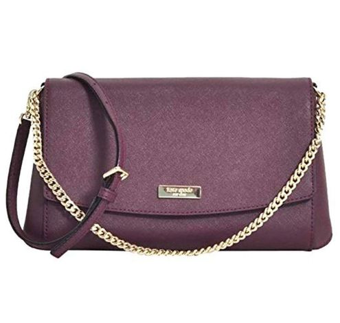 Kate Spade Greer Chain Crossbody Lilac Saffiano Leather 