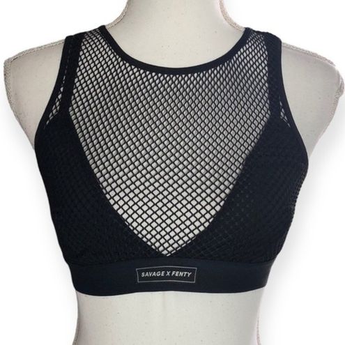 Savage x Fenty Black Pin Up Low-Impact Sports Bra Size M - $29