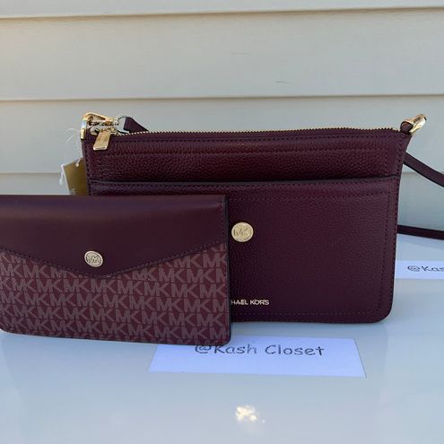 Michael Kors Maisie Medium Pebbled Leather 3-in-1 Crossbody Bag - Merlot