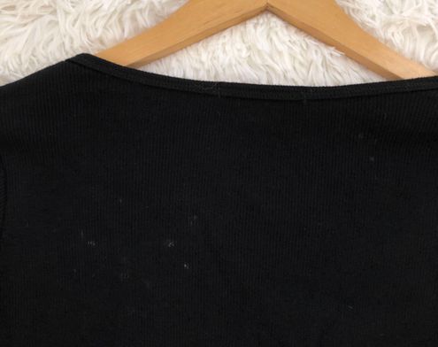 Brandy Melville Black Zelly Ribbed Long Sleeve Top