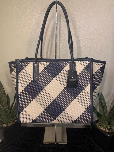 Kate Spade Ella Gingham Blazer Oversized Shoulder Tote Bag Purse