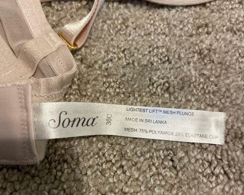 Soma Nude Lightest Lift Mesh Plunge Bra 36C Size undefined - $30
